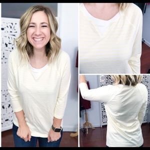 Yellow/white Striped Top